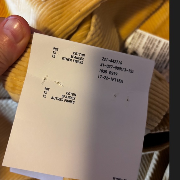 Ines de la Fressange Uniqlo colab light yellow corduroy wide leg baggy pants NWT - Picture 7 of 9